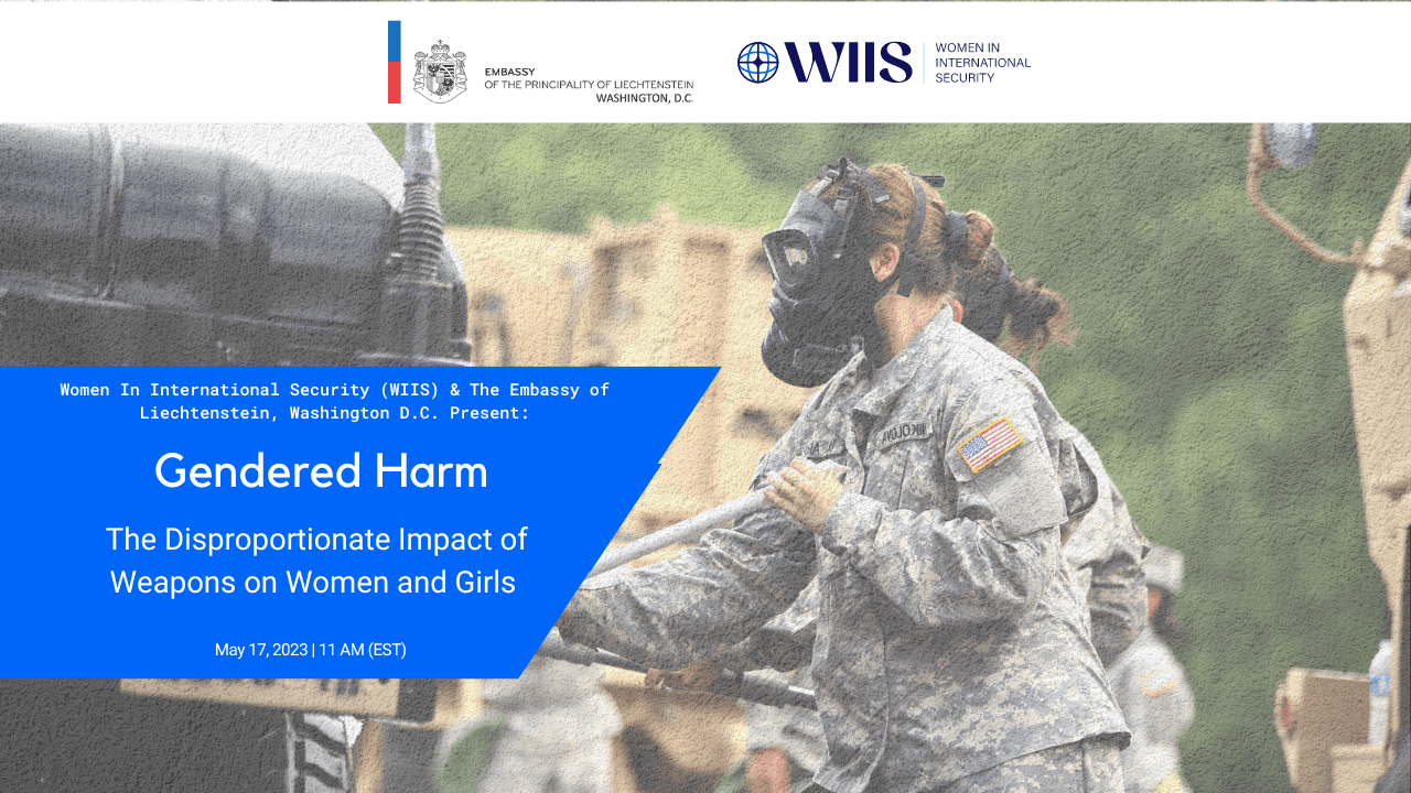 Gendered Harm The Disproportionate Impact of Weapons on Women and Girls YouTube Thumbnail - Women In International Security